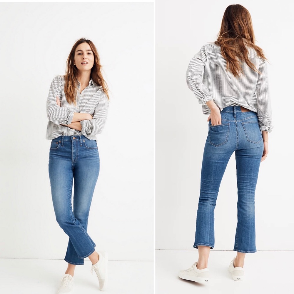 Madewell Cali Demi Boot Crop Tierney Denim Jeans